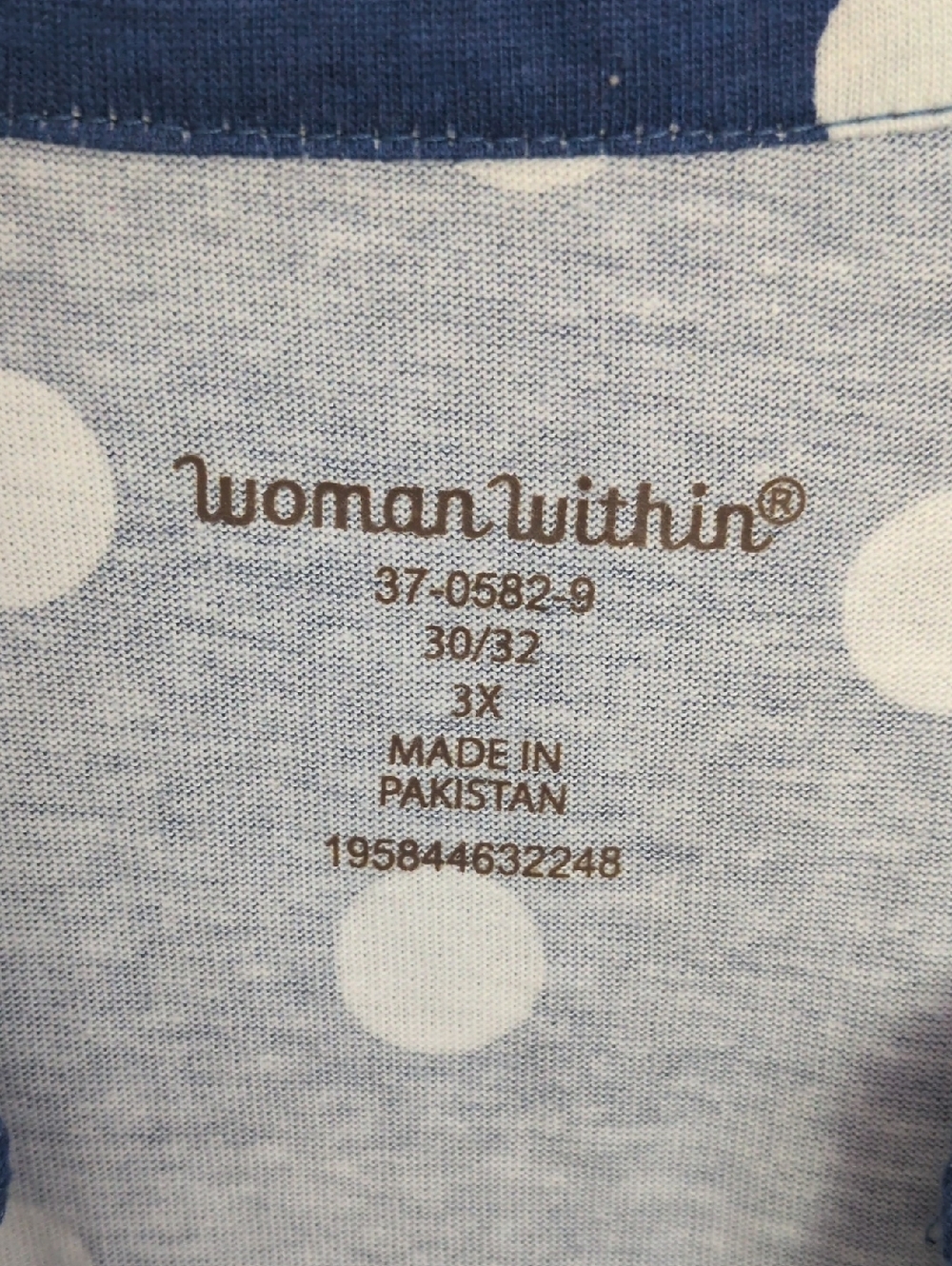 NWOT Woman Within Blue & White Polka Dot Layered Look Tunic - 3X 30/32 - Picture 2 of 6